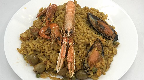 Paella con cigala Paella con cigala